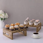 2PCS Rustic Wood Cupcake Display Riser Stand For Dessert Cupcake Buffet Cake Wedding Birthday Food Display Riser, alternate
