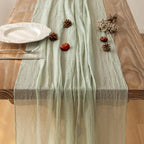 2Pcs Sage Green Cheesecloth Table Runner 120 Inches for Party Home Decor, alternate view 5