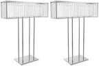 2PCS Silver Centerpieces Crystal Flower Vases, 35in Tall Flower Vase with Hanging Crystals, Square Flower Stand, alternate