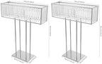 2Pcs Silver Crystal Flower Stand, 35" Wedding Centerpiece Table Decor in Silver, alternate view 2