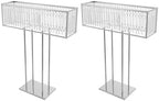2Pcs Silver Crystal Flower Stand, 35" Wedding Centerpiece Table Decor in Silver, alternate view 5
