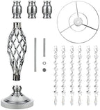 2pcs Silver Metal Flower Vases Crystal Flower Stand Wedding Centerpieces for Tables Party Dinner Event, alternate view 6