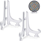 2Pcs Small Clear Acrylic Plate Stands for Display 3Inch Holders in Clear