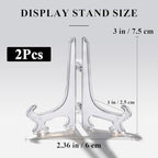 2Pcs Small Clear Acrylic Plate Stands for Display 3Inch Holders in Clear, alternate view 3
