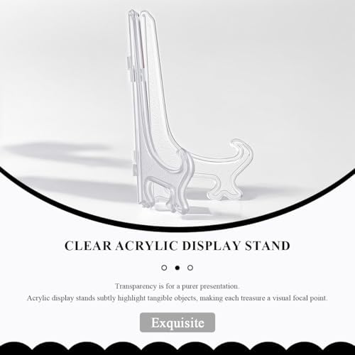2Pcs Small Clear Acrylic Plate Stands for Display 3Inch Holders in Clear, alternate view 5