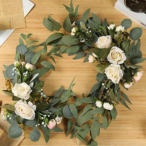 2pcs Small Size Artificial Wedding Arch Flowers for Sign, Floral Swag Dusty Decor for Reception Ceremony, alternate view 2