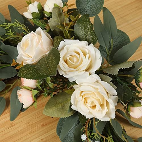 2pcs Small Size Artificial Wedding Arch Flowers for Sign, Floral Swag Dusty Decor for Reception Ceremony, alternate view 5