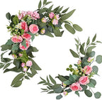 2pcs Small Size Artificial Wedding Arch Flowers for Wedding Sign, Floral Swag Dusty Decor for Reception Ceremony