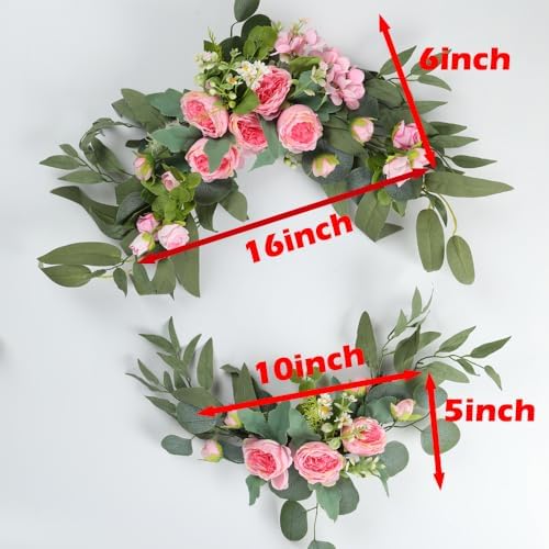 2pcs Small Size Artificial Wedding Arch Flowers for Wedding Sign, Floral Swag Dusty Decor for Reception Ceremony, alternate