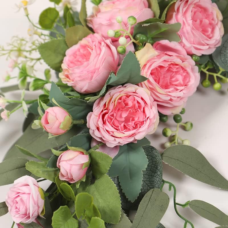 2pcs Small Size Artificial Wedding Arch Flowers for Wedding Sign, Floral Swag Dusty Decor for Reception Ceremony, alternate