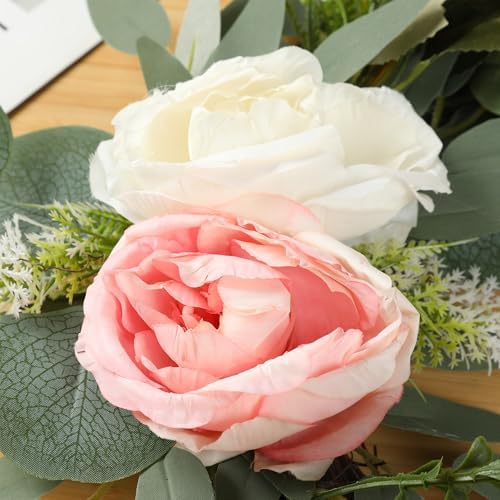 2pcs Small Size Artificial Wedding Arch Flowers for Wedding Sign, Floral Swag Dusty Decor for Reception Ceremony, alternate