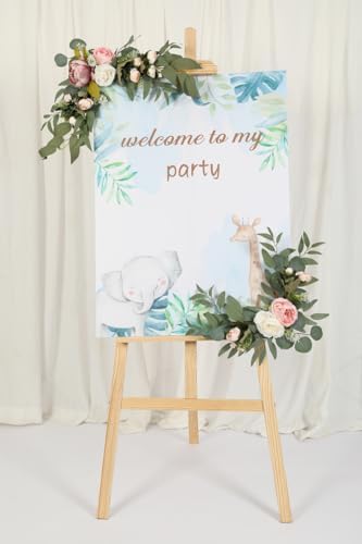 2pcs Small Size Artificial Wedding Arch Flowers for Wedding Sign, Floral Swag Dusty Decor for Reception Ceremony, alternate