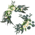 2pcs Small Size Artificial Wedding Arch Flowers for Wedding Sign, Floral Swag Dusty Decor for Reception Ceremony