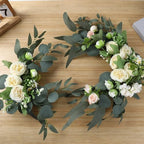2pcs Small Size Artificial Wedding Arch Flowers for Wedding Sign, Floral Swag Dusty Decor for Reception Ceremony, alternate