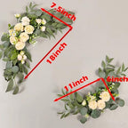 2pcs Small Size Artificial Wedding Arch Flowers for Wedding Sign, Floral Swag Dusty Decor for Reception Ceremony, alternate