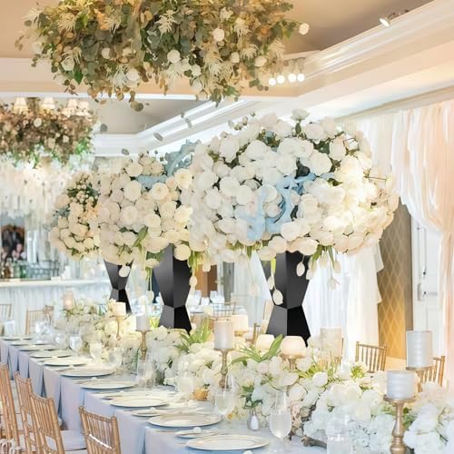 2PCS Stainless Steel Flower Vase Stand, Mirror Metal Pedestal for Table Centerpieces, Wedding & Party, alternate view 2