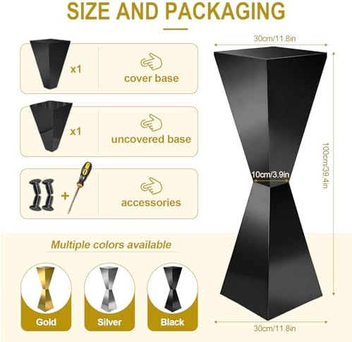 2PCS Stainless Steel Flower Vase Stand, Mirror Metal Pedestal for Table Centerpieces, Wedding & Party, alternate view 3