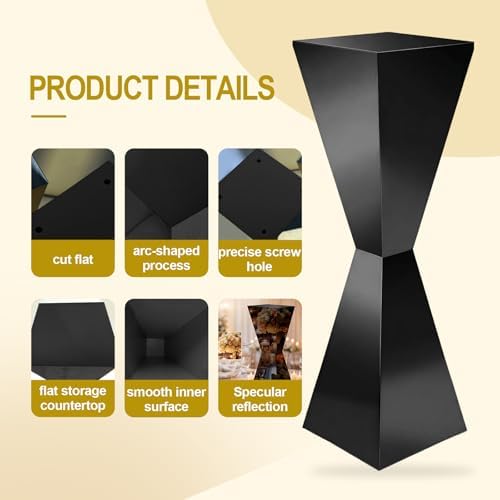 2PCS Stainless Steel Flower Vase Stand, Mirror Metal Pedestal for Table Centerpieces, Wedding & Party, alternate view 4