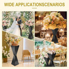 2PCS Stainless Steel Flower Vase Stand, Mirror Metal Pedestal for Table Centerpieces, Wedding & Party, alternate view 6