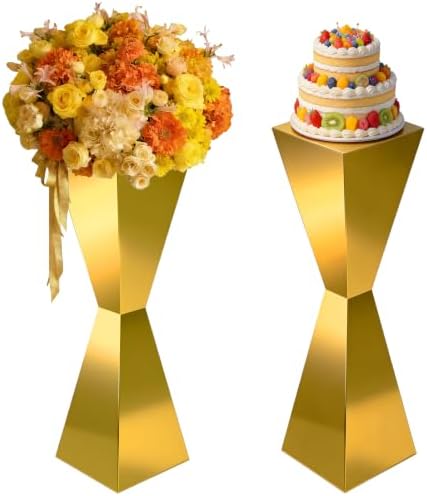 2PCS Stainless Steel Wedding Display Centerpiece Stand - Geometric Symmetry for Weddings, Party, Dessert, alternate view 4