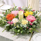 2Pcs Summer Wreaths Easter Wreath, Spring Wreaths for Front Door Outside, Large Front Door Wreath with Peony, alternate view