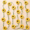 2PCS Sunflower Flower Garlands, Sunflower Banner Garland, Yellow Flower