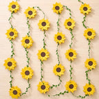 2PCS Sunflower Flower Garlands, Sunflower Banner Garland, Yellow Flower
