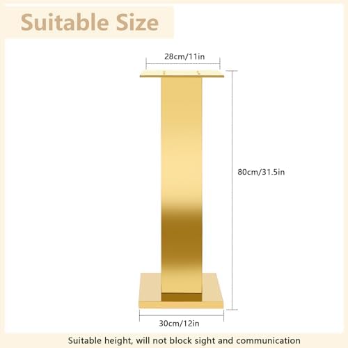 2PCS Tall Gold Vases for Centerpieces,31.5inch Stainless Steel Column Geometric Centerpieces Wedding Flower, alternate view 3