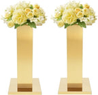 2PCS Tall Vases for Centerpieces,23.6" Stainless Steel Column Geometric Centerpieces Wedding Flower Stand Flower