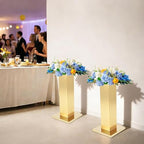 2PCS Tall Vases for Centerpieces,23.6" Stainless Steel Column Geometric Centerpieces Wedding Flower Stand Flower, alternate