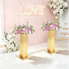 2PCS Tall Vases for Centerpieces,23.6" Stainless Steel Column Geometric Centerpieces Wedding Flower Stand Flower, alternate