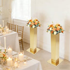 2PCS Tall Vases for Centerpieces,31.5" Stainless Steel Column Geometric Centerpieces Wedding Flower Stand Flower, alternate