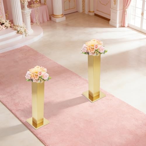 2PCS Tall Vases for Centerpieces,31.5" Stainless Steel Column Geometric Centerpieces Wedding Flower Stand Flower, alternate
