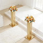 2PCS Tall Vases for Centerpieces,31.5" Stainless Steel Column Geometric Centerpieces Wedding Flower Stand Flower, alternate