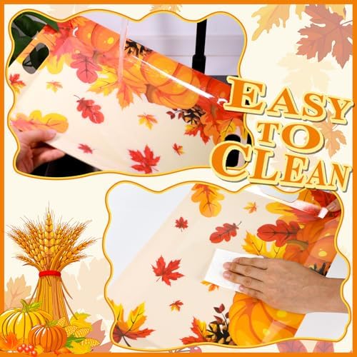 2Pcs Thanksgiving Day Fall Serving Tray 16.1 X 11.1 Inch Large Melamine Trays Platters with Handles Fall Pumpkin, alternate
