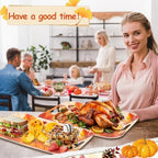 2Pcs Thanksgiving Day Fall Serving Tray 16.1 X 11.1 Inch Large Melamine Trays Platters with Handles Fall Pumpkin, alternate