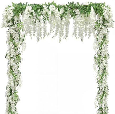 2Pcs Total 14.4FT Wisteria Artificial Flowers Garland for Decor