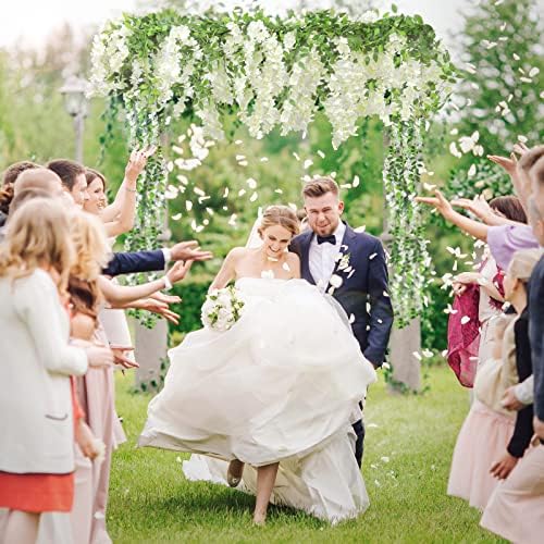 2Pcs Total 14.4FT Wisteria Artificial Flowers Garland for Decor, alternate view 2