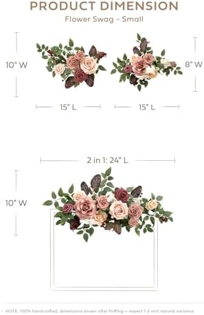 2pcs Wedding Floral Swag, Dusty Rose & Mauve, alternate view 3