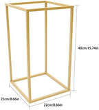 2PCS Wedding Flower Stand 15.74 inches Rectangular Display Rack Gold Flower Holder Metal Detachable Holder, alternate view 3