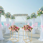 2PCS Wedding Flower Stand 15.74 inches Rectangular Display Rack Gold Flower Holder Metal Detachable Holder, alternate view 6