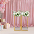 2PCS Wedding Flower Stand Rectangular Flower Rack Gold Display Holder Metal Art Geometric Column for Birthday, alternate view