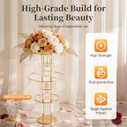 2pcs Wedding Gold Vases Centerpieces, Crystal Vases for Centerpieces, 5 Tier Chandelier Centerpiece Crystal, alternate view 6