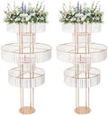 2pcs Wedding Gold Vases Centerpieces Crystal Vases for Centerpieces 5 Tier Table Chandelier Centerpiece 61 in
