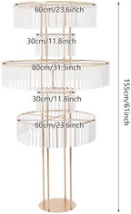 2pcs Wedding Gold Vases Centerpieces Crystal Vases for Centerpieces 5 Tier Table Chandelier Centerpiece 61 in, alternate view