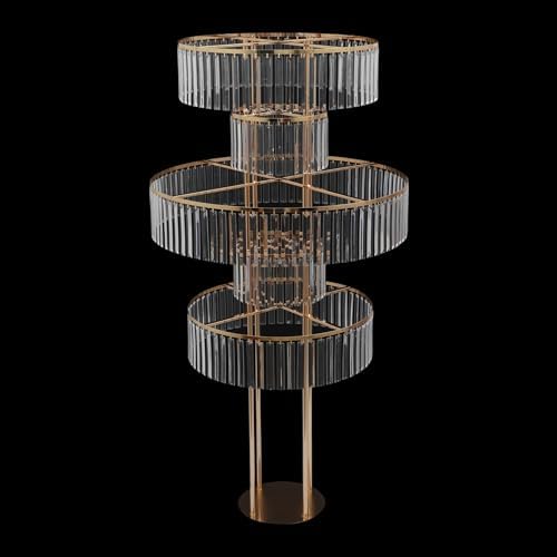 2pcs Wedding Gold Vases Centerpieces Crystal Vases for Centerpieces 5 Tier Table Chandelier Centerpiece 61 in, alternate view