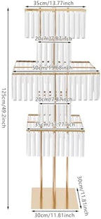 2pcs Wedding Gold Vases Centerpieces Crystal Vases for Centerpieces 5 Tier Table Chandelier Centerpiece 49.2 in, alternate