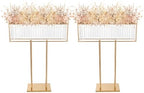 2pcs Wedding Gold Vases Centerpieces, Crystal Vases for Centerpieces, Chandelier Centerpiece Crystal Decoration