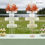 2pcs Wedding Silver Vases Centerpieces Crystal Vases for Centerpieces 5 Tier Table Chandelier Centerpiece 61in, alternate