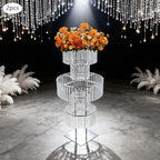 2pcs Wedding Silver Vases Centerpieces Crystal Vases for Centerpieces 5 Tier Table Chandelier Centerpiece 43.3, alternate